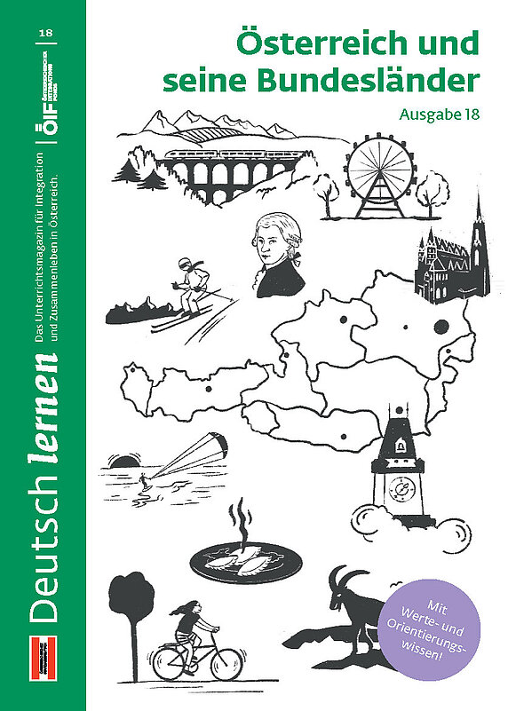Coverbild der Ausgabe 18 des Unterrichtsmagazins Deutsch lernen mit dem Titel „Österreich und seine Bundesländer“.